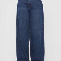 Naylor Mid Rise Wide Leg Jeans Mid Blue Denim
