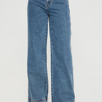 Jankins Low Rise Straight Leg Jeans Mid Wash