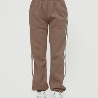 Princess Polly Track Pants Stripe Taupe / White