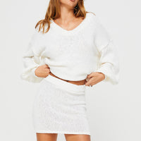 Zetna Knit Set White
