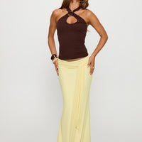 Caviar Tie Maxi Skirt Lemon