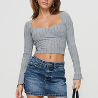 Arrte Mid Rise Denim Mini Skirt Mid Wash Petite
