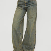 Tap In Mid Rise Jeans Tea Wash