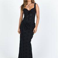 Flowerfields Maxi Skirt Black