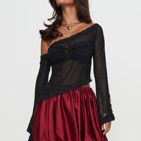 Rubee Bubble Hem Mini Skirt Red