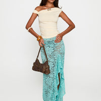Bluemoon Lace Maxi Skirt Blue