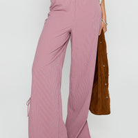 Jinxie Tie Side Pants Pink Gingham