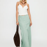Macadamia Maxi Skirt Green / White