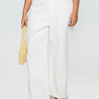Fawcett High Rise Straight Leg Jeans White Curve