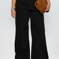 Goldie High Wide Jean True Black Curve