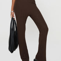 Palomia Ribbed Pants Chocolate