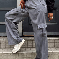Lista Elastic Pocket Pants Grey Pinstripe