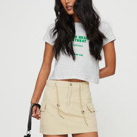 Torres Cargo Mini Skirt Beige
