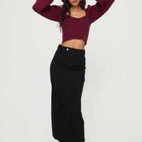Markanna Denim Midi Skirt Black