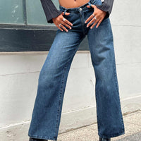 Karol V-waist Jeans Dark Wash Denim