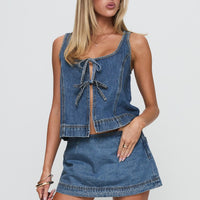 Stefenie Denim Skort Mid Wash