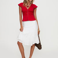 With Kindness Midi Skirt White