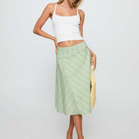 Vettie Midi Skirt Green Multi
