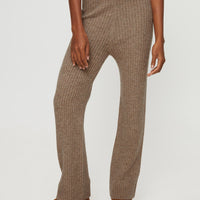 Yang Wide Leg Knit Pants Brown