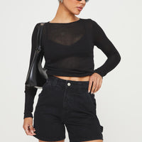 Lou Carpenter Denim Shorts Black
