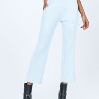 Ginny Ribbed Knit Pants Blue