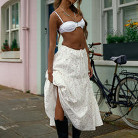 Cherry On Top Maxi Skirt White Floral
