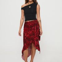 Kokoro Midi Skirt Pink Floral