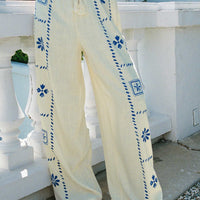 Grazia Pants Cream / Blue