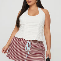 Bexi Textured Skort Red / White Stripe Curve