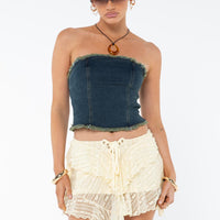 Nethia Lace Mini Skirt Cream