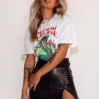 The Wren Mini Skirt Black Croc