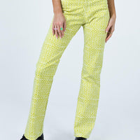 Motel Zoven Trouser Green Geo Retro
