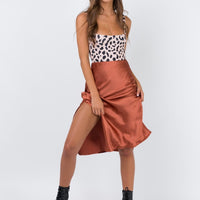 Cleo Lavoe Midi Skirt Rust