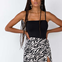 Motel Pelmet Skirt 90's Zebra Black & White