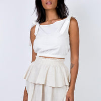 Greta Mini Skirt Beige