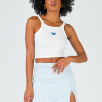 The Lola Mini Skirt Light Wash Denim