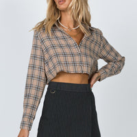 Everly Pinstripe Skort Black