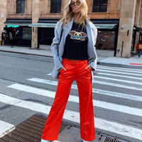 Ashlea PU Pants Red