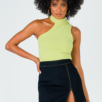 The Lola Mini Skirt Contrast Stitching Black