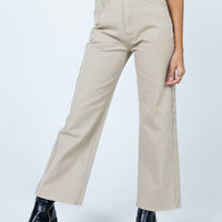 Cece Hammer Wide Leg Jeans Beige Denim