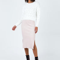 Zanna Midi Skirt Nude Pink