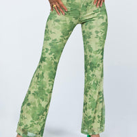 Motel Heny Trouser Blurred Floral Green