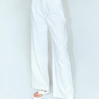 Ayla Linen Pants White Petite