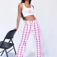 Zoey Argyle Straight Leg Pant Pink