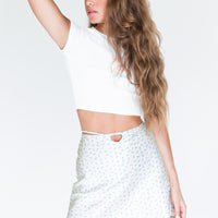 Desert Storm Mini Skirt White Floral