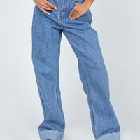 Ollie Straight Leg Jean Mid Wash Denim