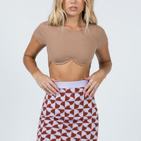 Renee Retro Tile Mini Skirt Purple