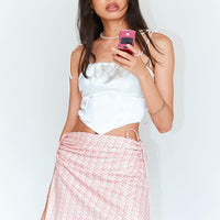 Charlotte Ruched Mini Skirt Pink