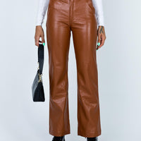 Ashlea PU Pants Brown