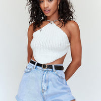 Gun Barrel City High Waisted Shorts Pale Blue